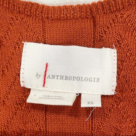 Anthropologie Cable Knit Wide Leg Pant Tank Top Set Burnt Orange XS - Picture 6 of 15